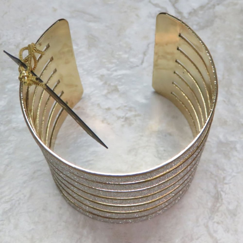 Bebe gold and glitter sparkly cuff bracelet - Picture 2 of 2